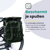 Voltano Luxe Fietstas / Rugtas 28L - Olijf Groen - Enkele Pakaftas - 100% Waterdicht