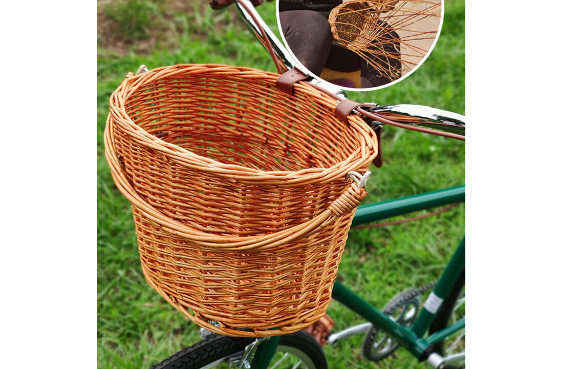 Voltano Rieten Fietsmand - Bruin - 20 Liter