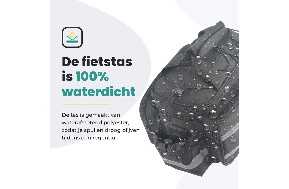Voltano Luxe Bagagedrager Tas - Enkele fietstas - 100% Waterdicht - 13 Liter