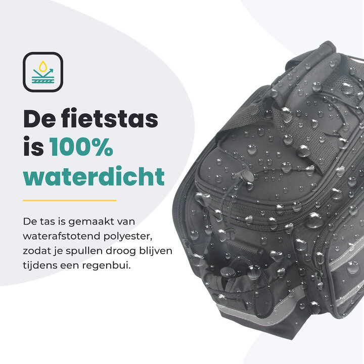 Voltano Luxe Bagagedrager Tas - Enkele fietstas - 100% Waterdicht - 13 Liter