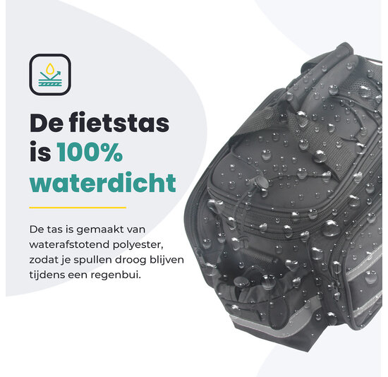 Voltano Luxe Bagagedrager Tas - Enkele fietstas - 100% Waterdicht - 13 Liter