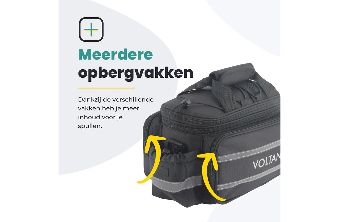 Voltano Luxe Bagagedrager Tas - Enkele fietstas - 100% Waterdicht - 13 Liter