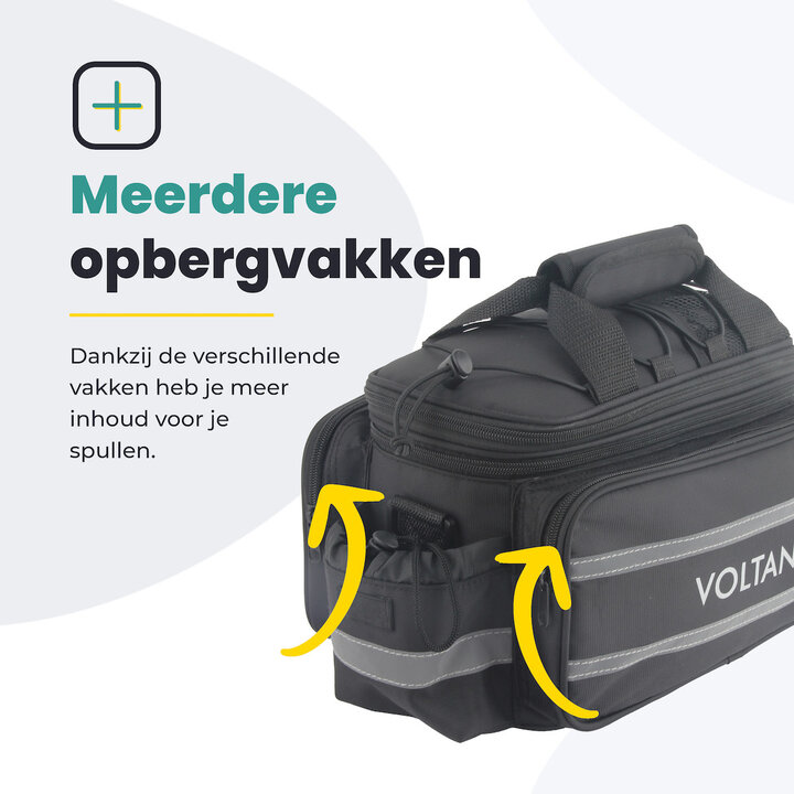 Voltano Luxe Bagagedrager Tas - Enkele fietstas - 100% Waterdicht - 13 Liter