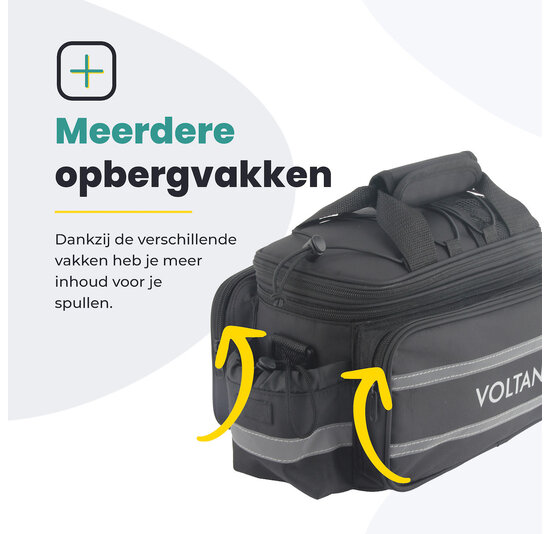 Voltano Luxe Bagagedrager Tas - Enkele fietstas - 100% Waterdicht - 13 Liter