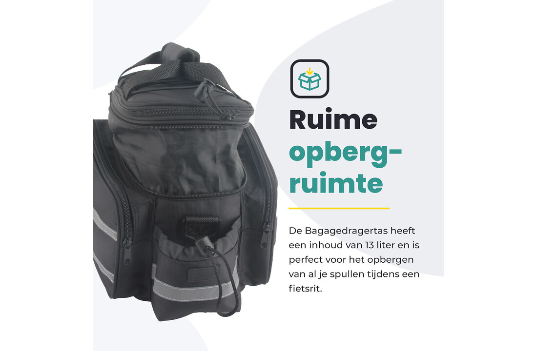 Voltano Luxe Bagagedrager Tas - Enkele fietstas - 100% Waterdicht - 13 Liter