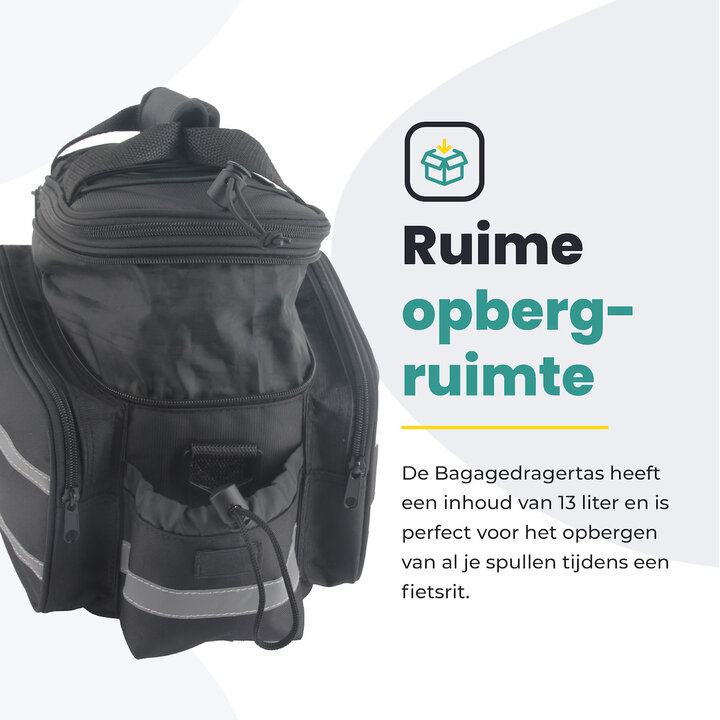Voltano Luxe Bagagedrager Tas - Enkele fietstas - 100% Waterdicht - 13 Liter