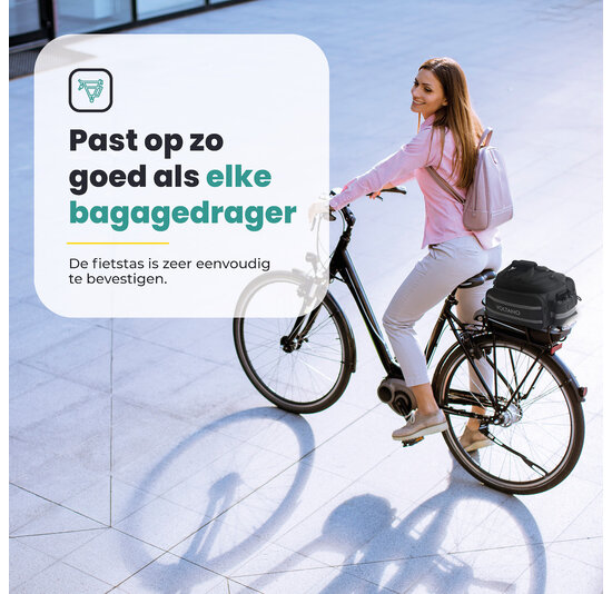 Voltano Luxe Bagagedrager Tas - Enkele fietstas - 100% Waterdicht - 13 Liter