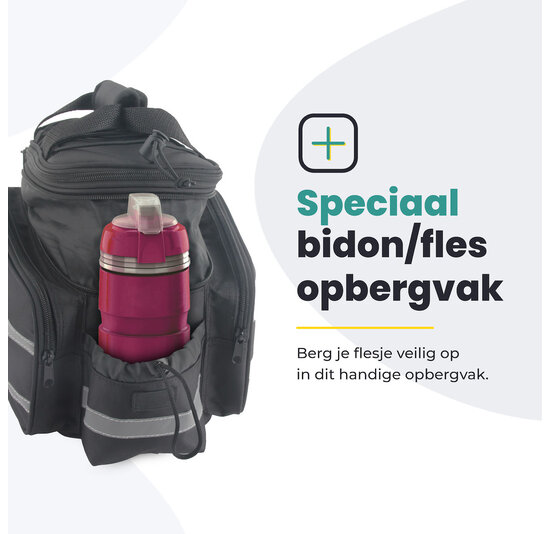 Voltano Luxe Bagagedrager Tas - Enkele fietstas - 100% Waterdicht - 13 Liter