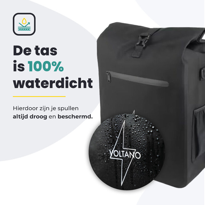Voltano Luxe E-bike Fietstas / Rugtas - Zwart - 28L - Laptopvak