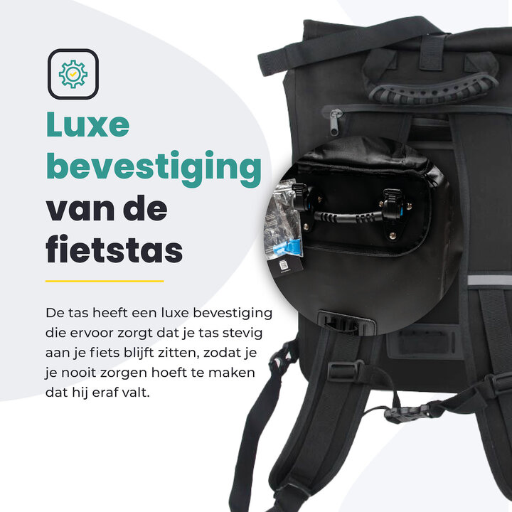 Voltano Luxe E-bike Fietstas / Rugtas - Zwart - 28L - Laptopvak