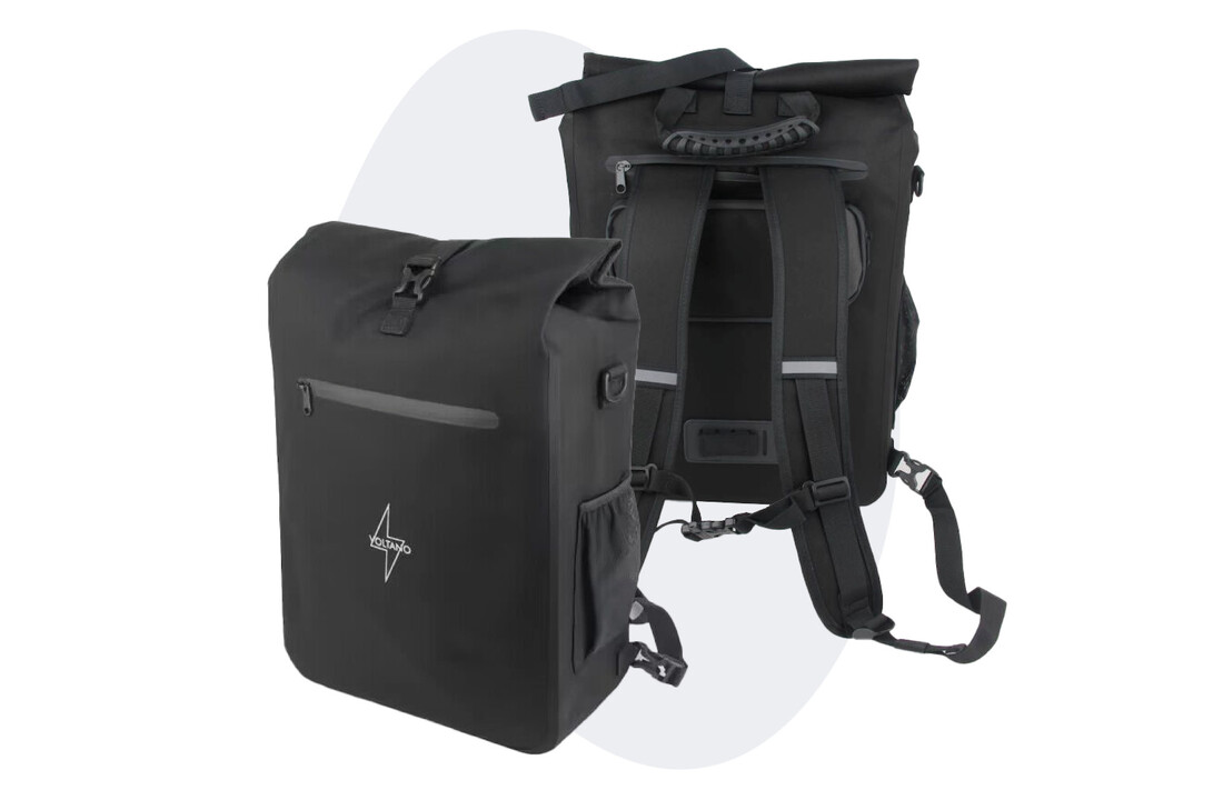 Voltano Luxe E-bike Fietstas / Rugtas - Zwart - 28L - Laptopvak