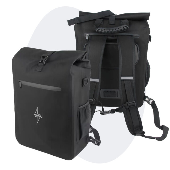 Voltano Luxe E-bike Fietstas / Rugtas - Zwart - 28L - Laptopvak