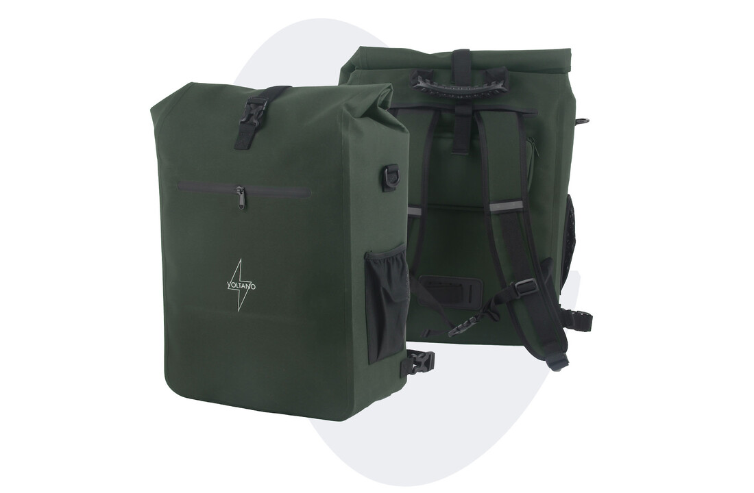 Voltano Luxe E-bike Fietstas / Rugtas - Olijf Groen - 28L - Laptopvak