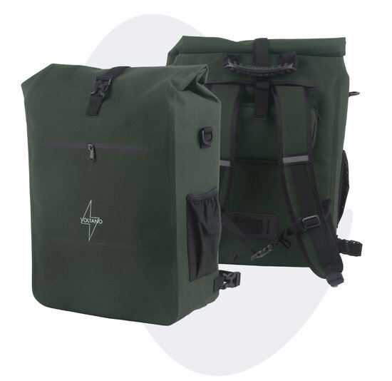 Voltano Luxe E-bike Fietstas / Rugtas - Olijf Groen - 28L - Laptopvak