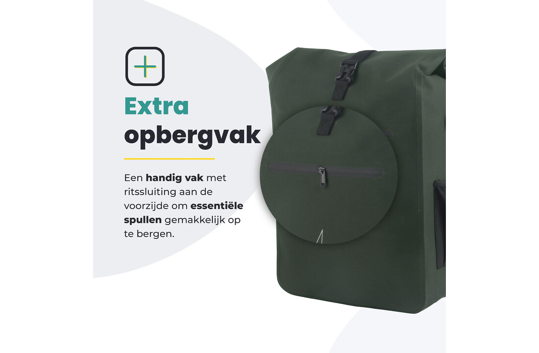 Voltano Luxe E-bike Fietstas / Rugtas - Olijf Groen - 28L - Laptopvak
