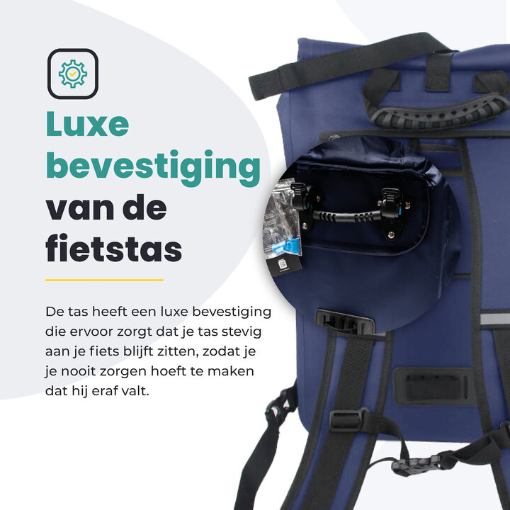 Voltano Luxe E-bike Fietstas / Rugtas - Marine Blauw - 28L - Laptopvak