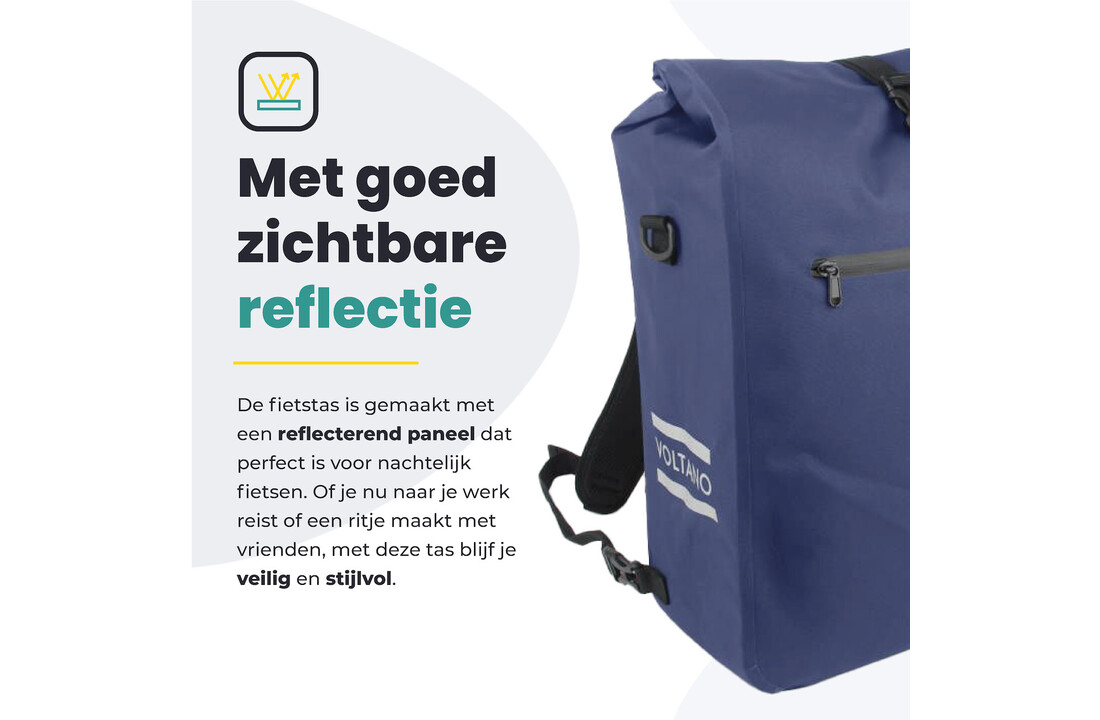 Voltano Luxe E-bike Fietstas / Rugtas - Marine Blauw - 28L - Laptopvak