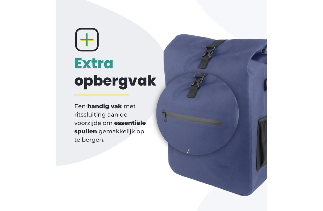 Voltano Luxe E-bike Fietstas / Rugtas - Marine Blauw - 28L - Laptopvak