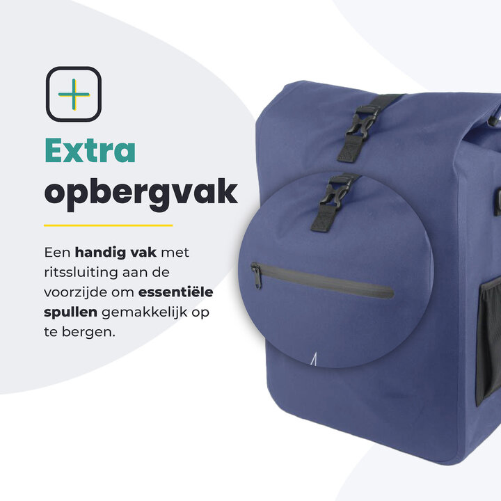 Voltano Luxe E-bike Fietstas / Rugtas - Marine Blauw - 28L - Laptopvak