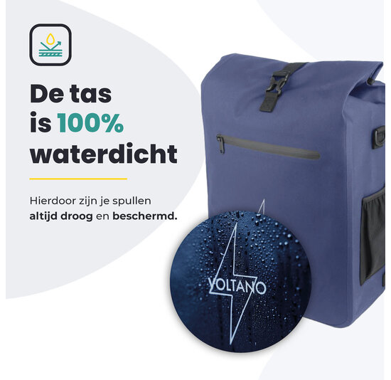 Voltano Luxe E-bike Fietstas / Rugtas - Marine Blauw - 28L - Laptopvak