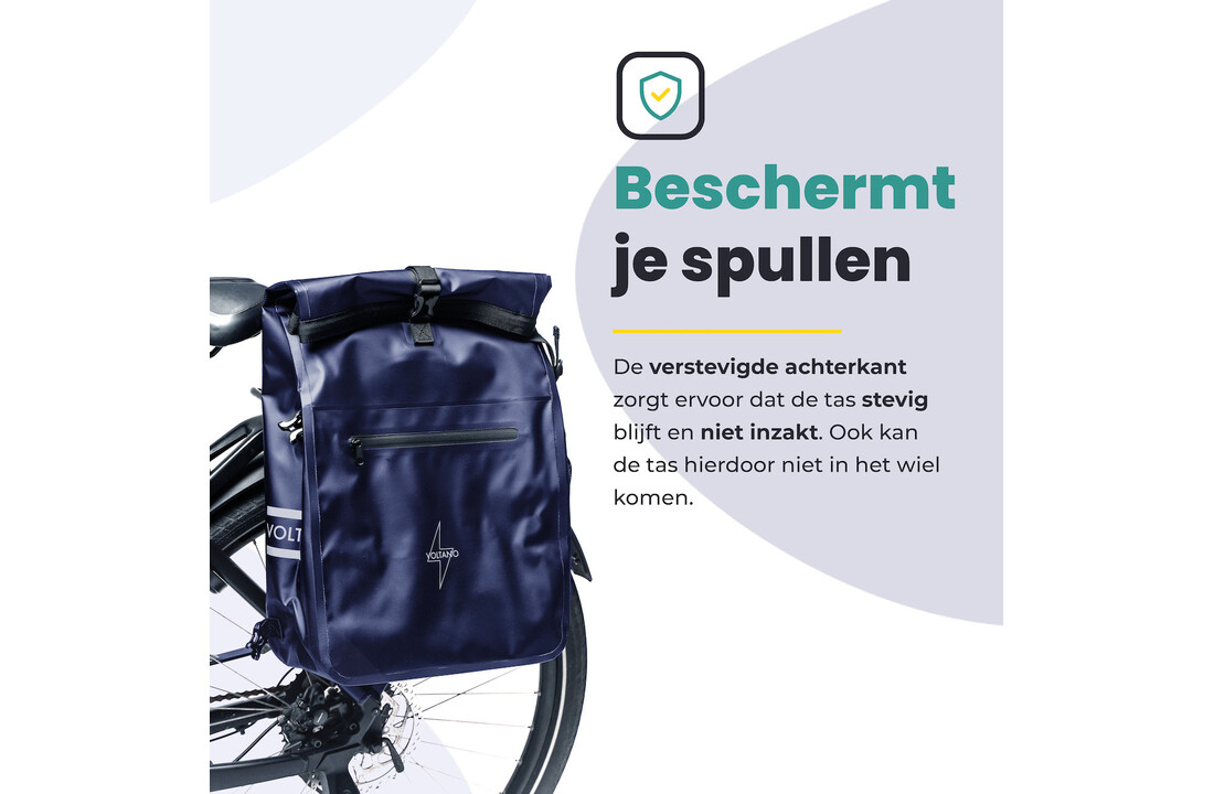 Voltano Luxe E-bike Fietstas / Rugtas - Marine Blauw - 28L - Laptopvak