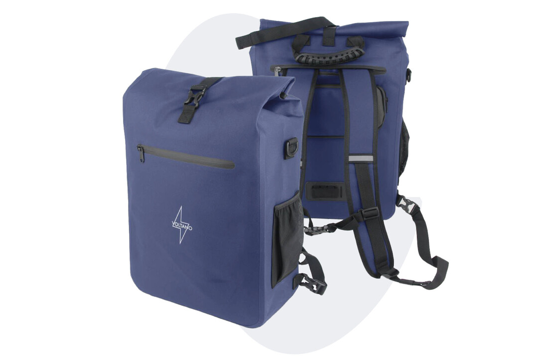 Voltano Luxe E-bike Fietstas / Rugtas - Marine Blauw - 28L - Laptopvak