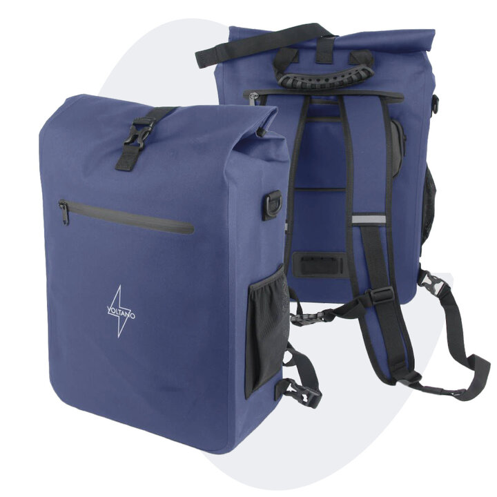 Voltano Luxe E-bike Fietstas / Rugtas - Marine Blauw - 28L - Laptopvak