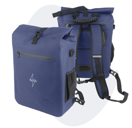 Voltano Luxe E-bike Fietstas / Rugtas - Marine Blauw - 28L - Laptopvak