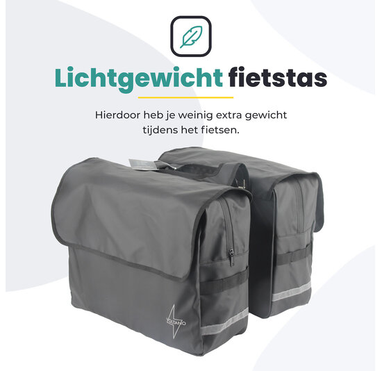 Voltano Luxe Dubbele Fietstas XL - Zwart - 44 Liter - 100% Waterdicht