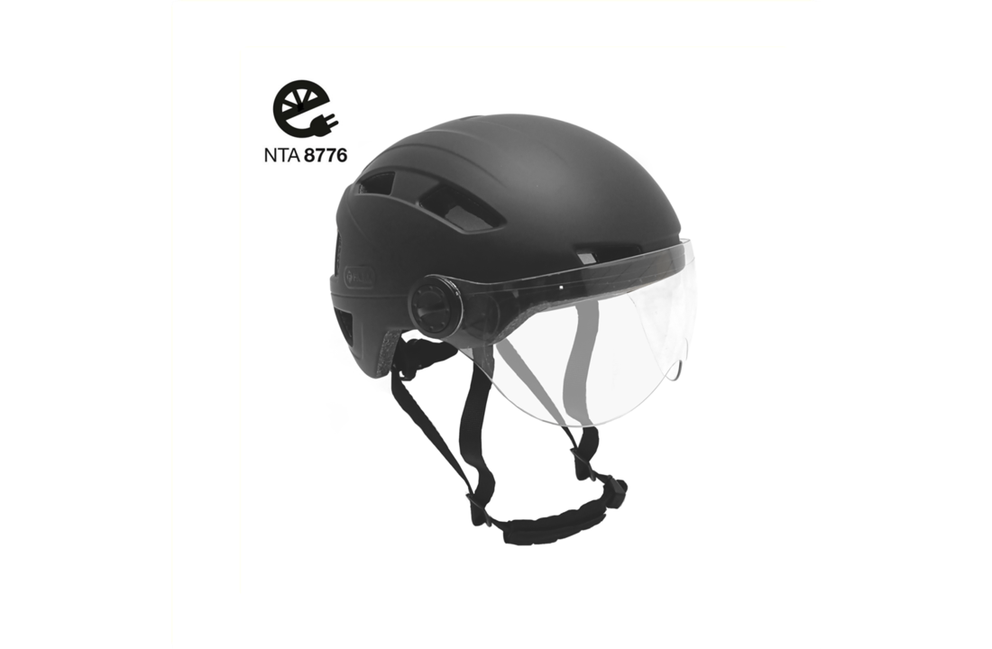 Falkx Snorscooter / Speed pedelec Helm Met Vizier - Mat Zwart