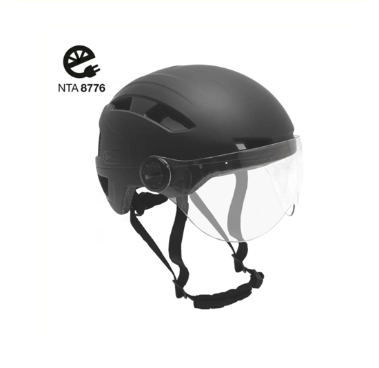 Falkx Snorscooter / Speed pedelec Helm Met Vizier - Mat Zwart