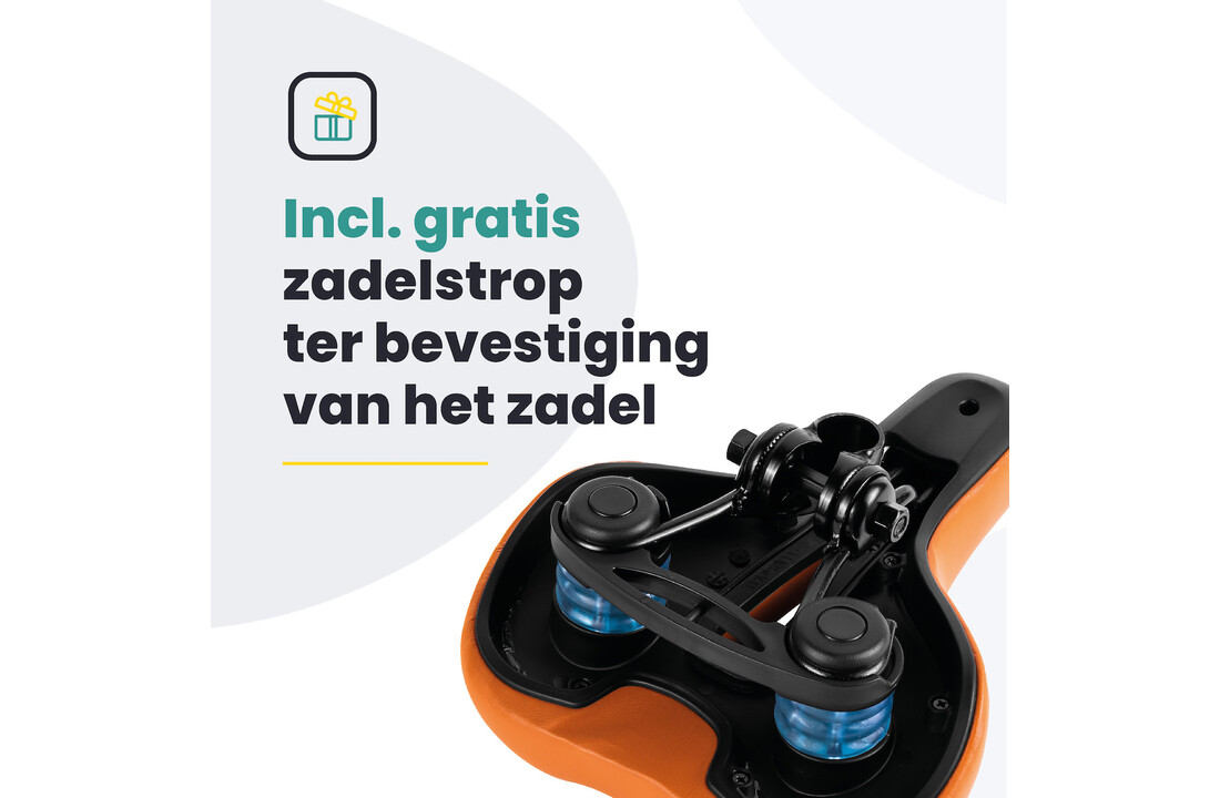 Voltano Dames Fietszadel - Bruin - Uitsparing - Waterdicht - Elastomeer Vering - Gratis Zadelstrop