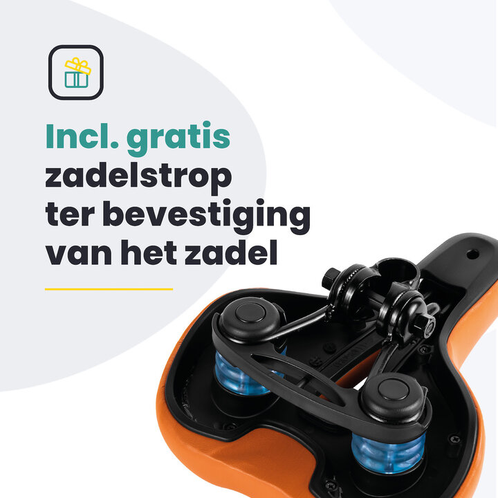 Voltano Dames Fietszadel - Bruin - Uitsparing - Waterdicht - Elastomeer Vering - Gratis Zadelstrop