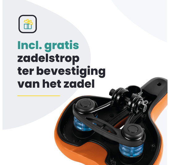 Voltano Dames Fietszadel - Bruin - Uitsparing - Waterdicht - Elastomeer Vering - Gratis Zadelstrop