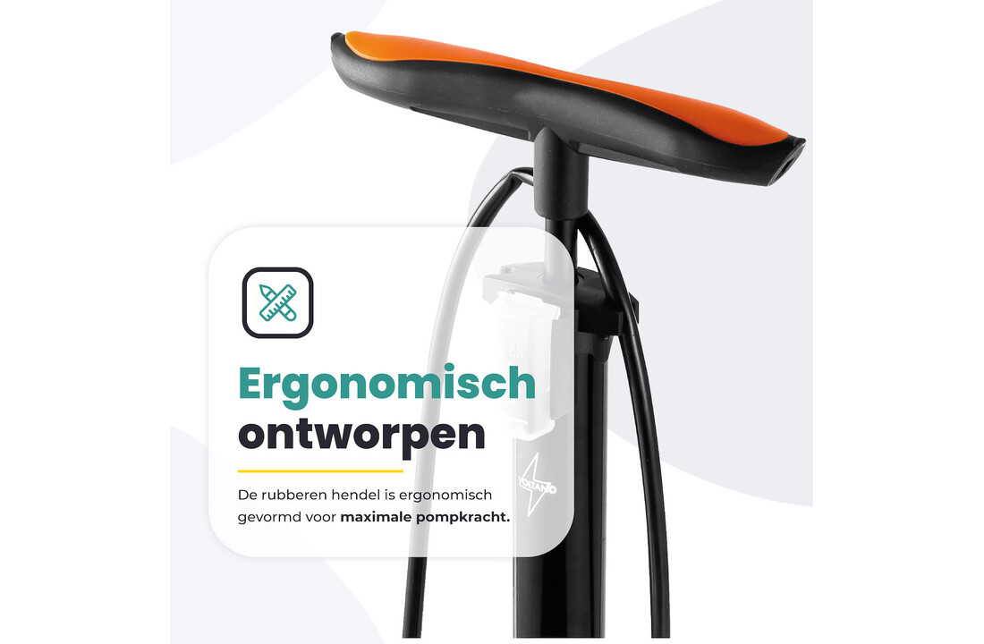 Voltano Hogedruk Fietspomp - Zwart - Manometer - Universele Pomp