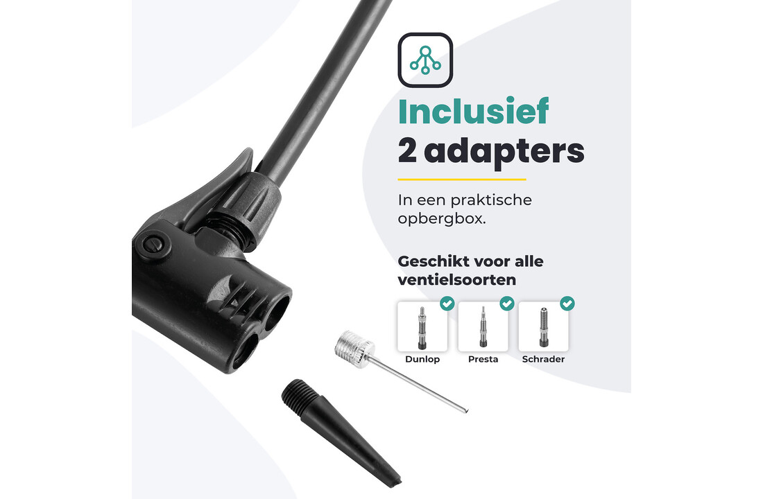Voltano Hogedruk Fietspomp - Zwart - Manometer - Universele Pomp