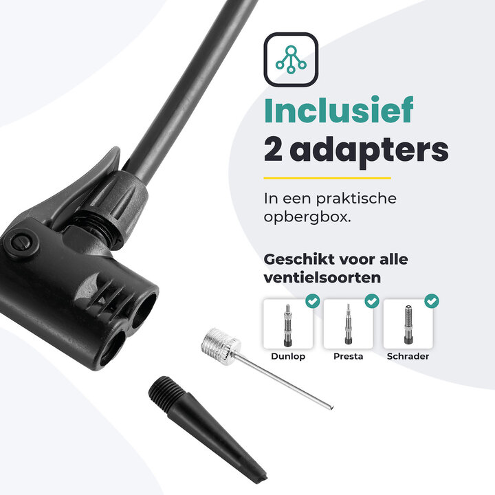 Voltano Hogedruk Fietspomp - Zwart - Manometer - Universele Pomp