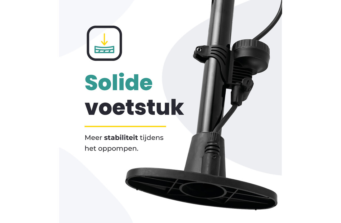 Voltano Hogedruk Fietspomp - Zwart - Manometer - Universele Pomp