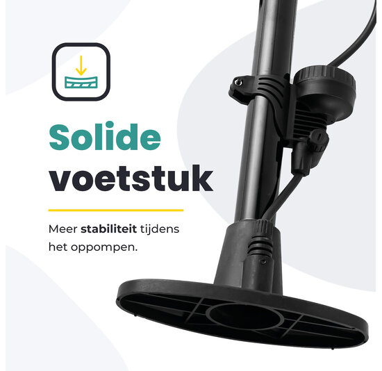 Voltano Hogedruk Fietspomp - Zwart - Manometer - Universele Pomp