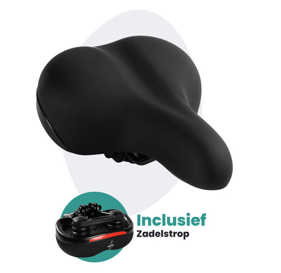 Voltano Fietszadel - Zwart - Stadszadel - Inclusief Zadelstrop
