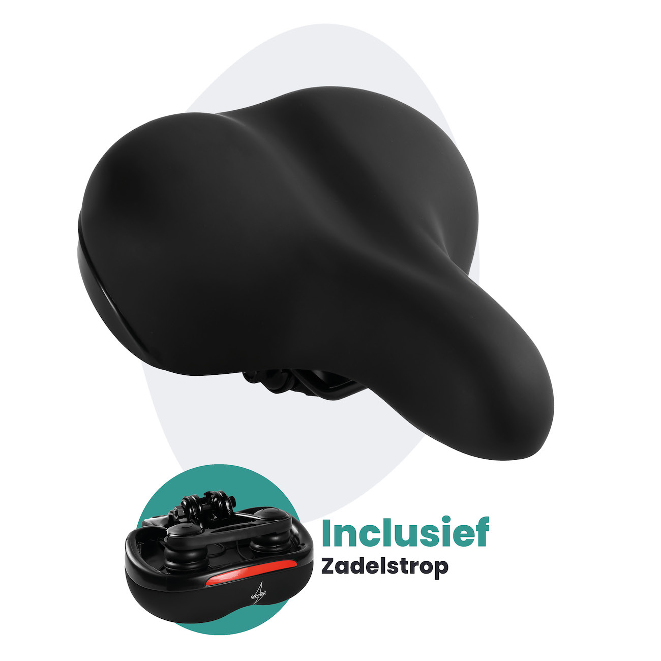 Voltano Fietszadel - Zwart - Stadszadel - Inclusief Zadelstrop