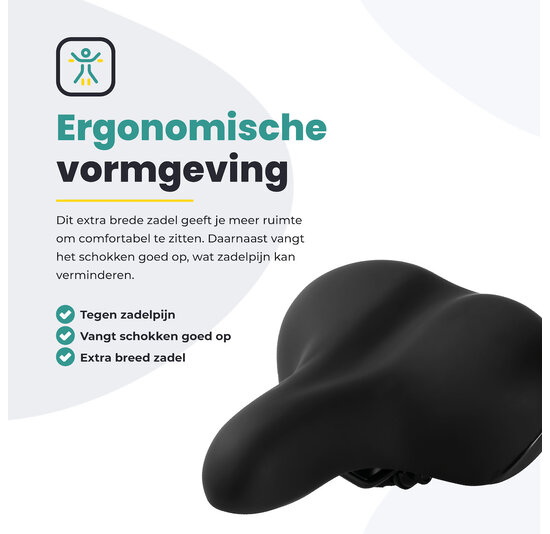 Voltano Fietszadel - Zwart - Stadszadel - Inclusief Zadelstrop