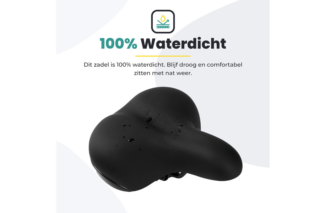 Voltano Fietszadel - Zwart - Stadszadel - Inclusief Zadelstrop