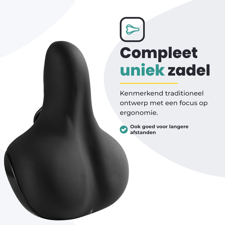 Voltano Fietszadel - Zwart - Stadszadel - Inclusief Zadelstrop