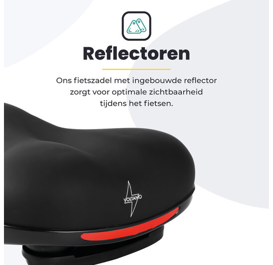 Voltano Fietszadel - Zwart - Stadszadel - Inclusief Zadelstrop