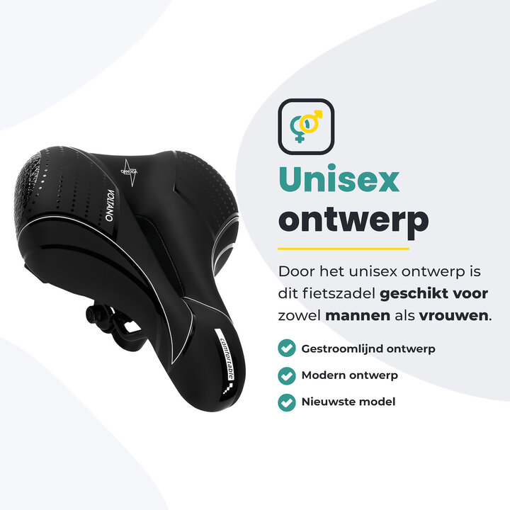 Voltano Fietszadel Essence - Zwart - Unisex - Breed - Gel Zadel
