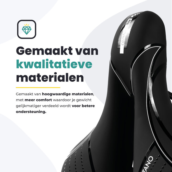 Voltano Fietszadel Essence - Zwart - Unisex - Breed - Gel Zadel