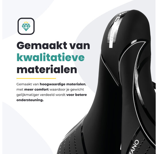 Voltano Fietszadel Essence - Zwart - Unisex - Breed - Gel Zadel