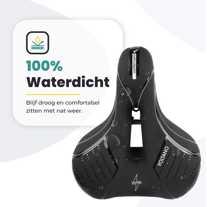 Voltano Fietszadel Essence - Zwart - Unisex - Breed - Gel Zadel