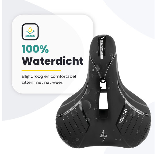 Voltano Fietszadel Essence - Zwart - Unisex - Breed - Gel Zadel